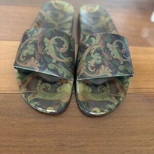 Versace Green and Brown Sandals